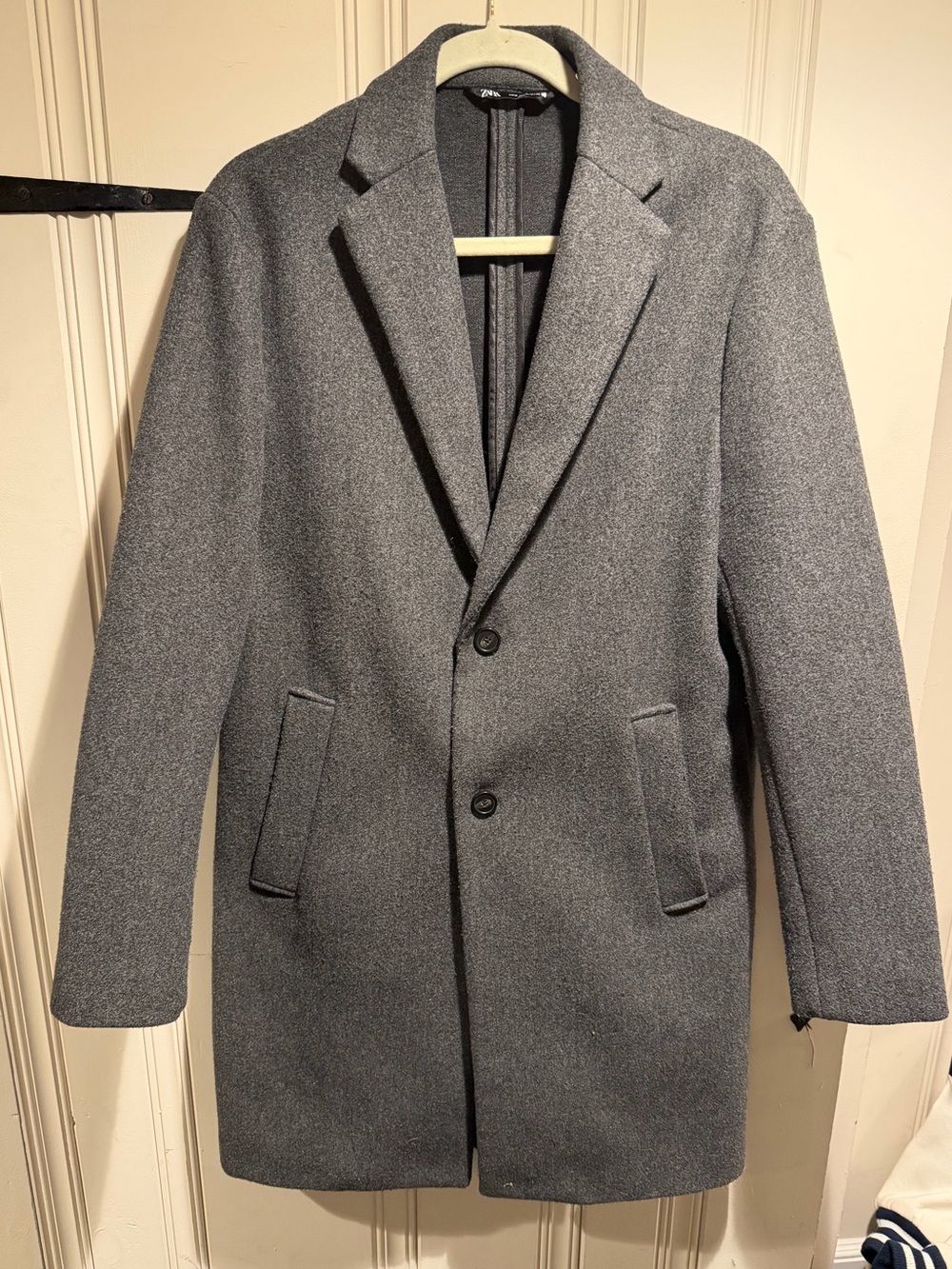 Zara Mid length Grey Peacoat size Medium